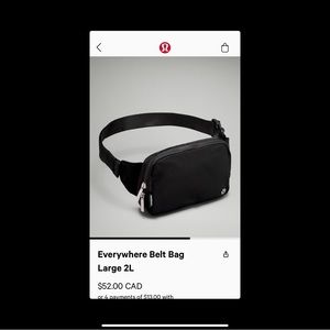 Lululemon Everywhere Belt Bag - Black 2.0 Litres